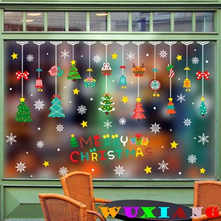 五象設計 壁貼 無膠靜電貼 聖誕掛飾 聖誕貼 玻璃窗櫥櫃 臥室客廳可移除牆貼