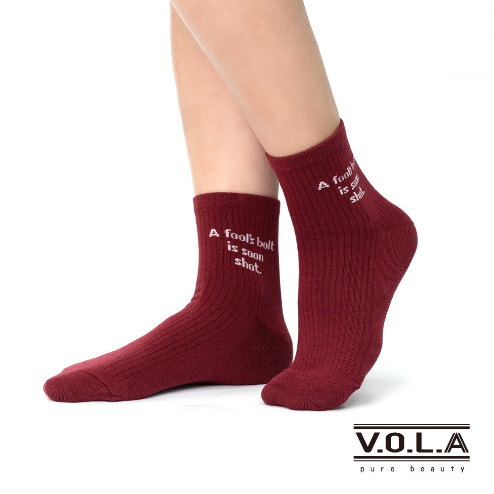 VOLA維菈 韓系百搭英文字母短筒襪  MIT台灣製 韓風襪 穿搭襪 女襪 少女襪 流行襪