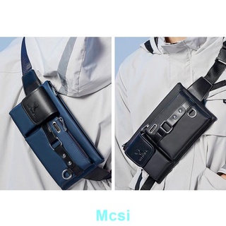 【Mcsi】NTP 男腰包 斜揹包 單肩斜揹包 多功能手機腰包 防水牛津布 通勤戶外出行