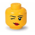 積樂磚家 LEGO 樂高 人偶頭 收納桶 Storage Container 女生 眨眼睛 收納盒 收納箱 可堆疊