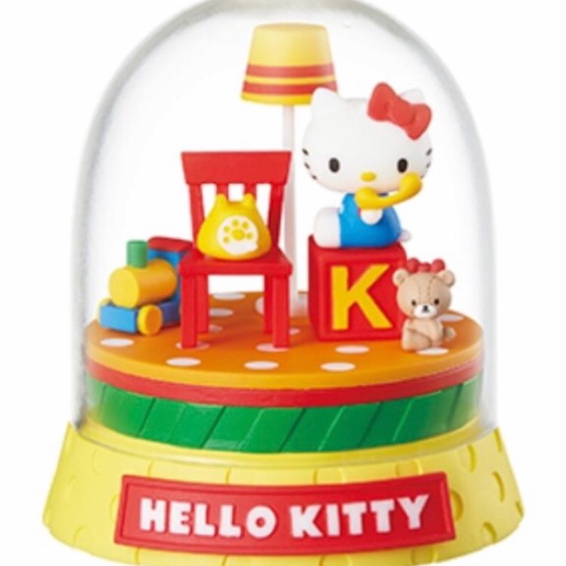 re-ment 三麗鷗 美樂蒂 場景盒玩 單售：Hello kitty 款 瓶中造景 壓克力 擺飾 水晶球 模型公仔全新