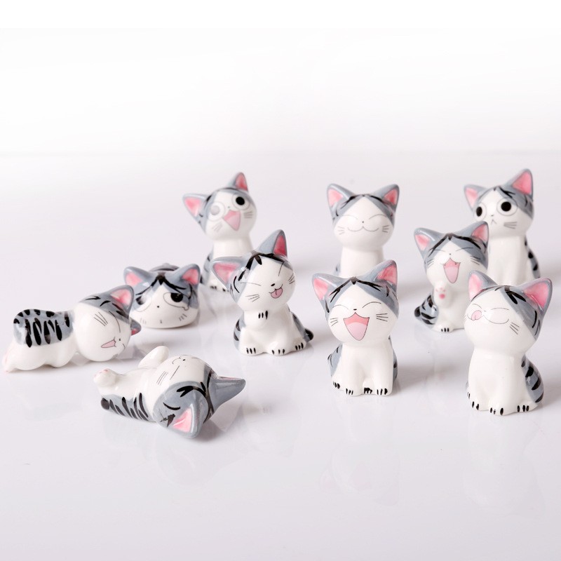 日本卡通起司貓陶瓷工藝品擺件 創意家居微景觀飾品淘寶微商精品