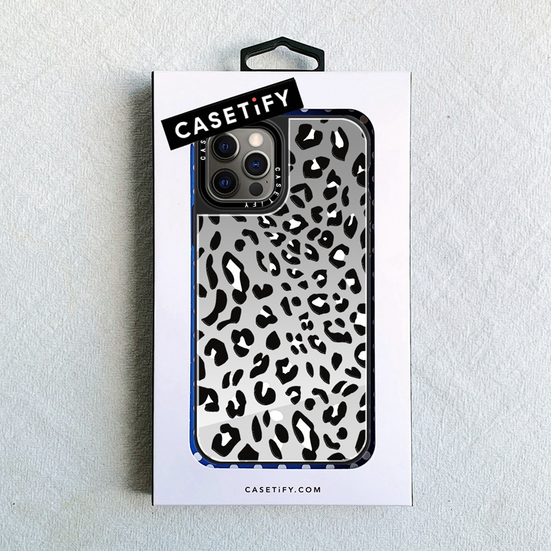 Casetify 黑色豹紋電鍍化妝鏡外殼 Apple iPhone 7 8 Plus 7+ 8+ X XS XR 11