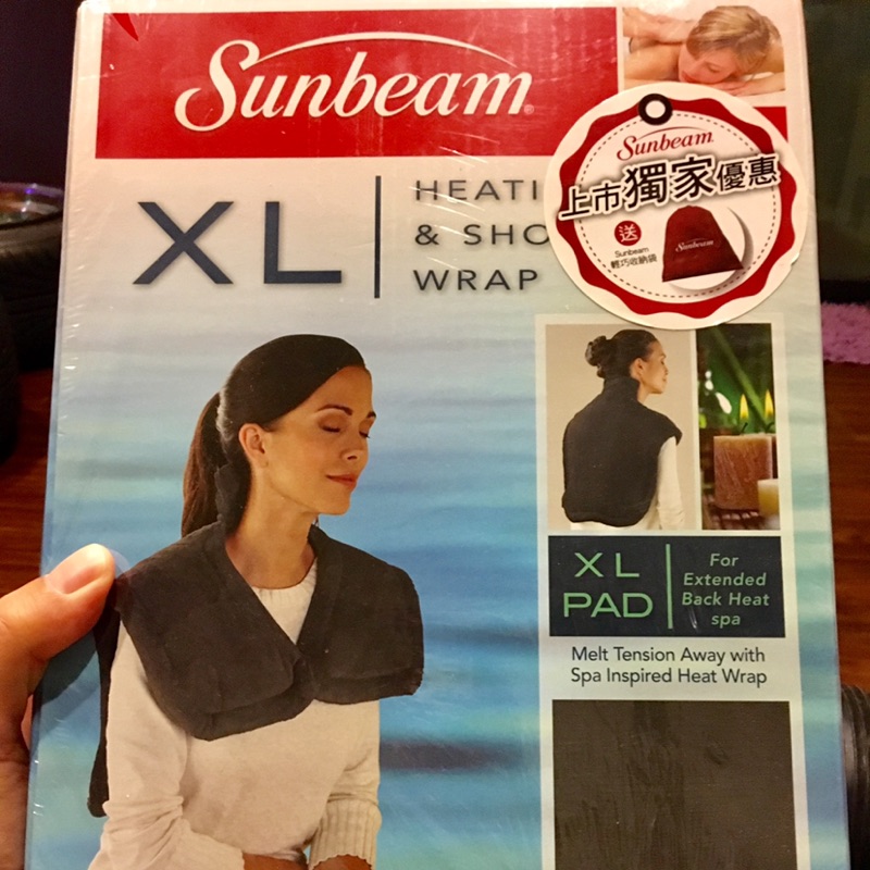 美國 Sunbeam 電熱披肩 XL加大款 氣質灰