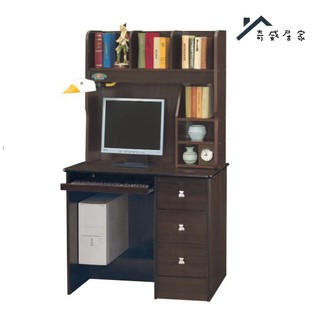 【奇威居家 】 胡桃色3尺電腦桌
