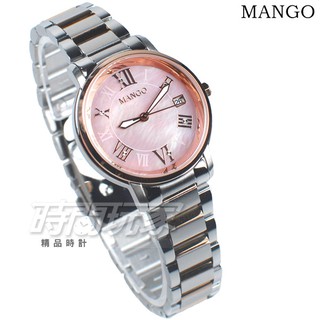 MANGO MA6736L-11T 羅馬時刻 珍珠螺貝面盤 不鏽鋼 女錶 防水 日期視窗 鋼帶 玫瑰金x粉紅