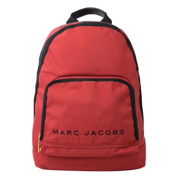 Marc Jacobs經典LOGO尼龍帆布後背包.紅 大