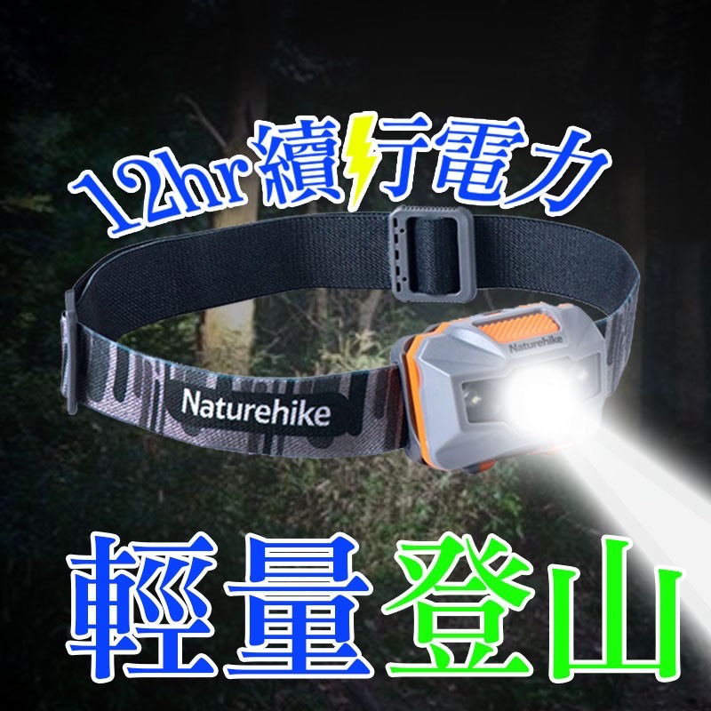 台灣【免運費】Naturehike NH挪客防水頭燈 輕便防水 USB充電 四段式 登山輕量 戶外LED 夜釣頭戴 釣魚