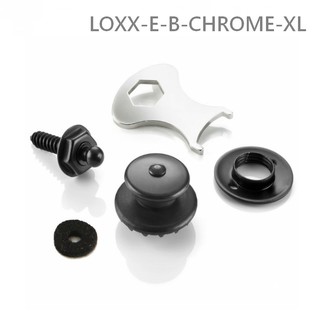 LOXX 吉他貝斯安全背帶釦LOXX-E-B-CHROME-XL 霧黑鍍鉻 厚肩帶專用 背帶扣 德製 【他,在旅行】