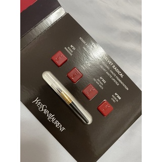 全新現貨/YSL 聖羅蘭奢華緞面絨霧唇膏唇卡 小黑條 試色卡 附迷你唇刷