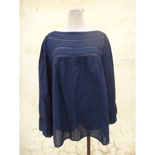 正品 Uniqlo 藍色 蕾絲棉上衣 size: XL