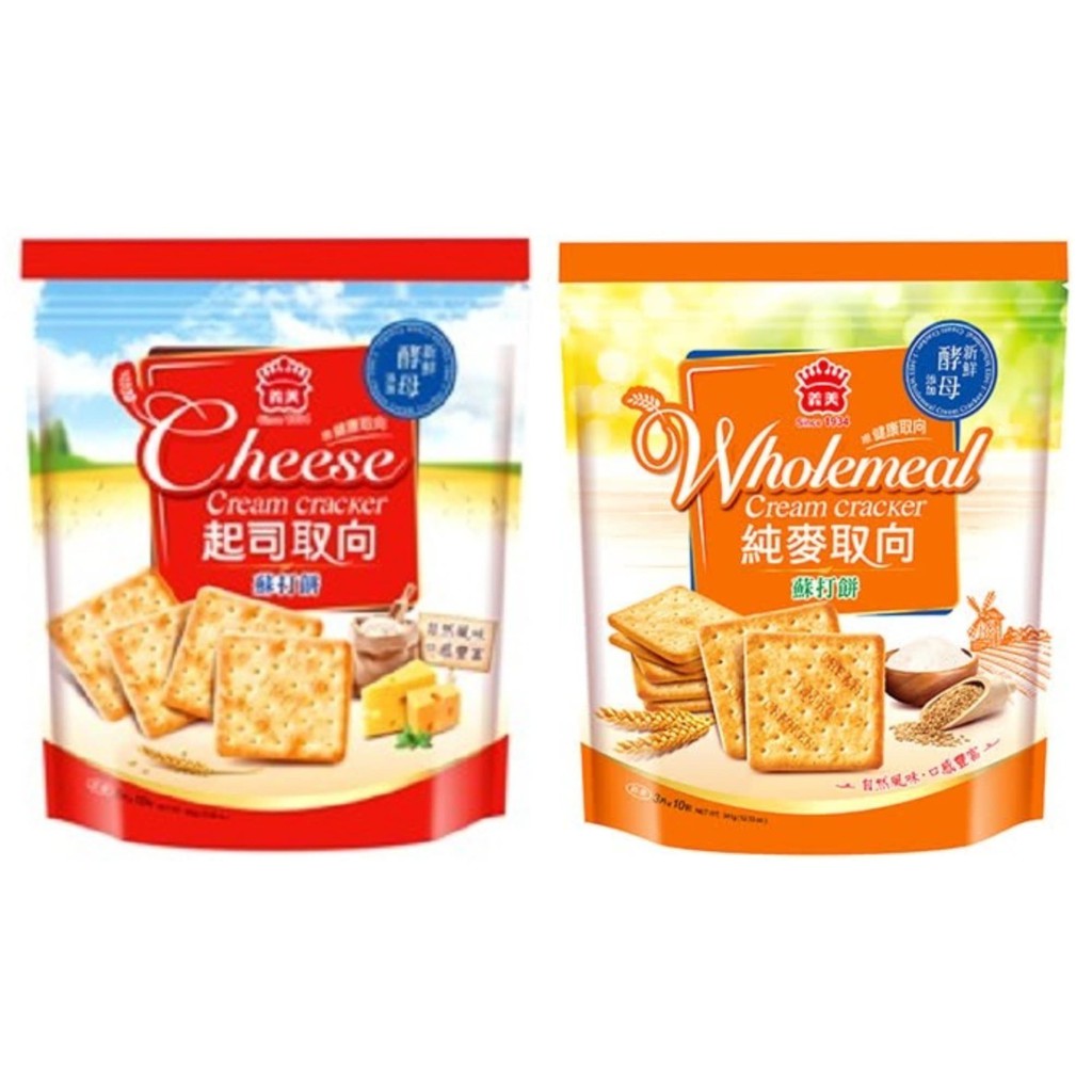 義美起司/純麥蘇打餅乾(袋裝) 300g 全麥