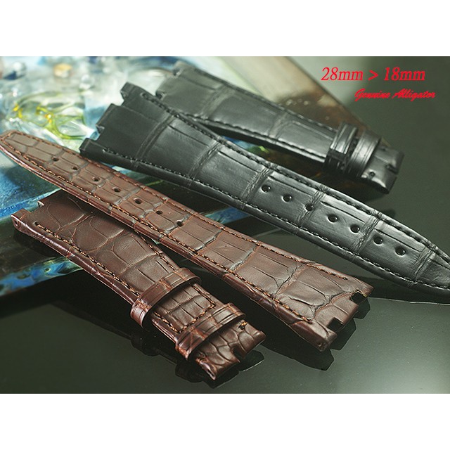 【時間探索】進口純正鱷魚皮- AP Royal Oak 皇家橡樹代用錶帶 ( 28mm)