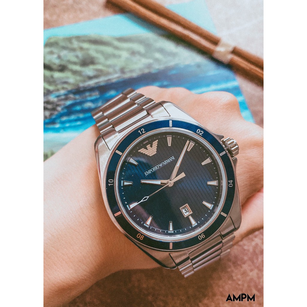 全新 現貨 EMPORIO ARMANI AR11100 亞曼尼 手錶 44mm 藍面盤 大三針 鋼帶 男錶女錶