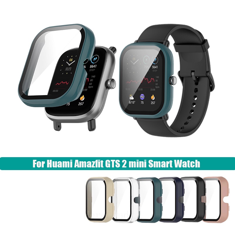 保護殼 適用於 華米Amazfit GTS 2 mini 的硬質 PC 外殼鋼化玻璃屏幕保護膜