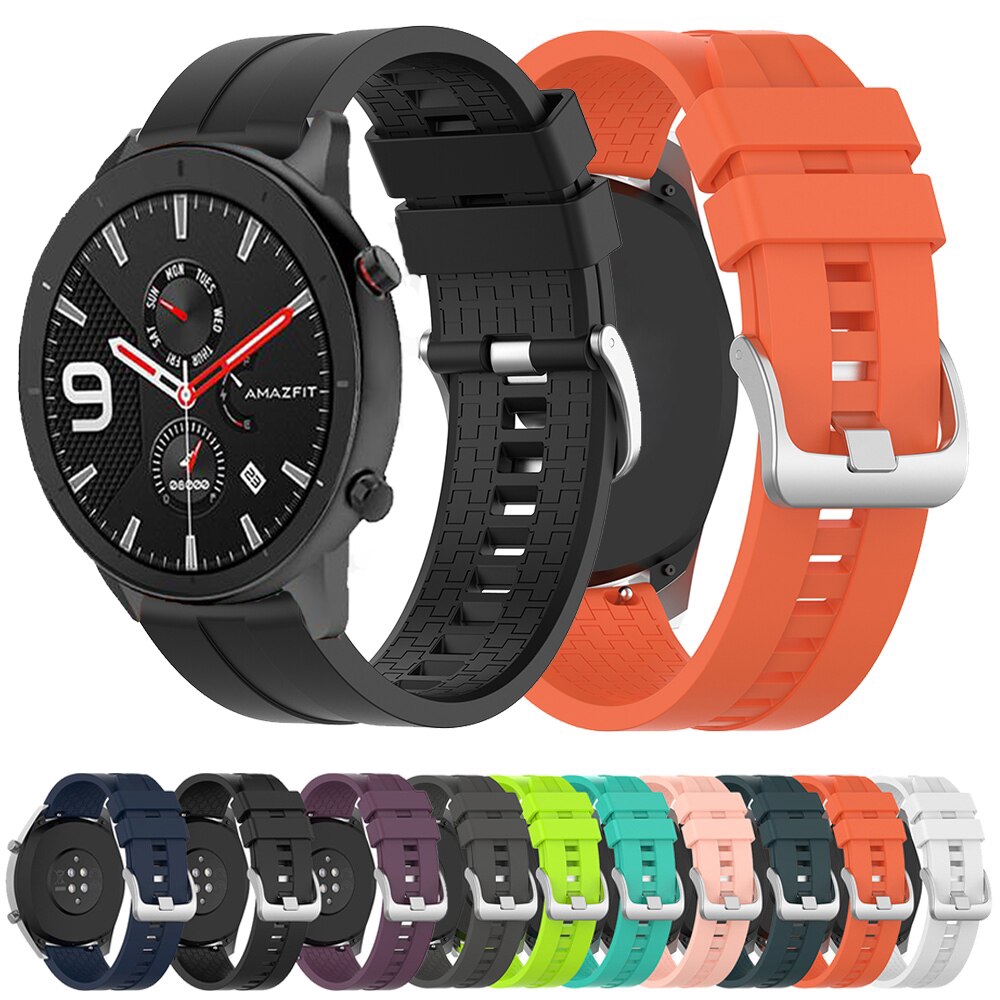 適用於Huami Amazfit GTR 47mm運動矽膠錶帶22mm橡膠錶帶小米Huami amazfit 2 2S