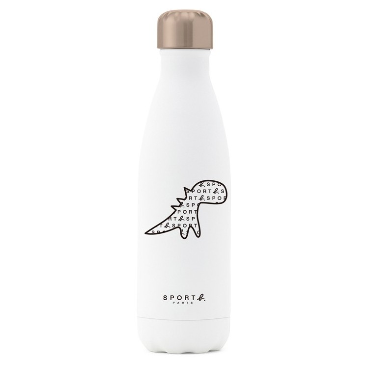 agnes b. 恐龍 草寫Logo 可樂瓶造型保溫瓶 保齡球瓶造型 保冷保溫杯／不銹鋼 白色 灰色 500ml 圓柱式