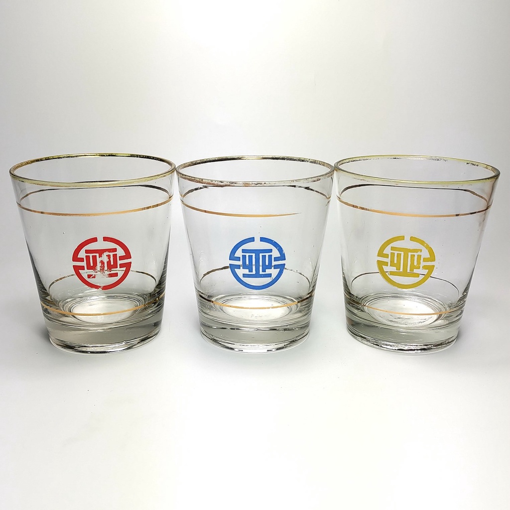 《NATE》台灣懷舊早期水杯【台灣工礦公司】玻璃杯3款一組..1947~2020