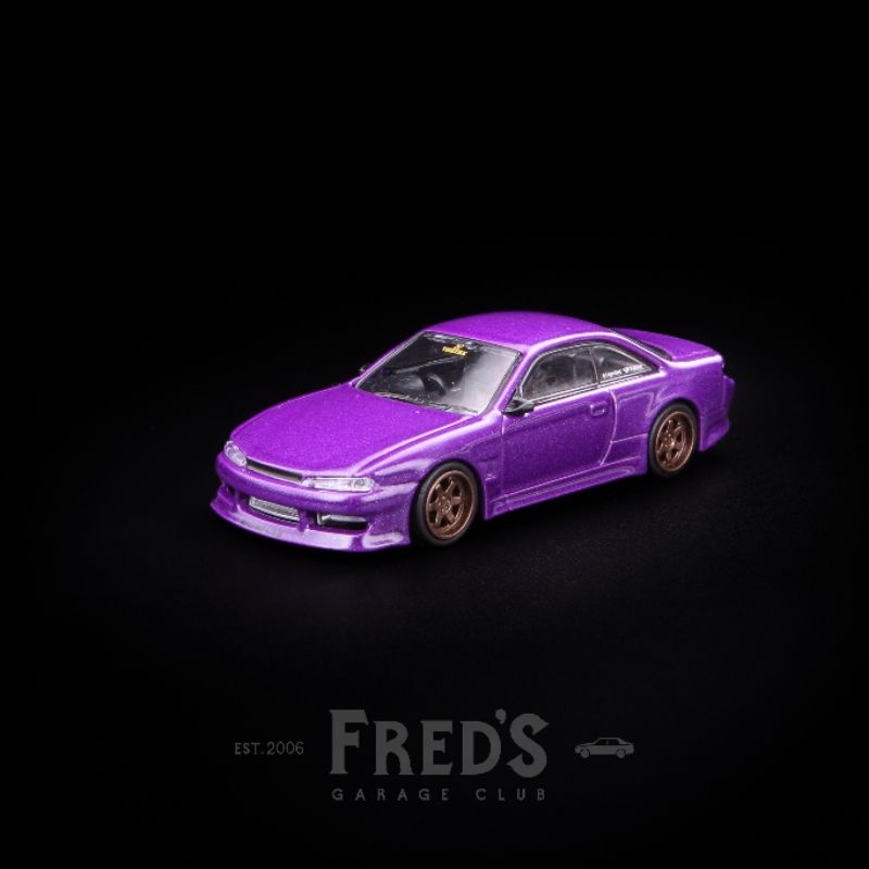 Tarmac Works 1/64 模型車 Nissan Silvia S14 Vertex 改裝版 紫