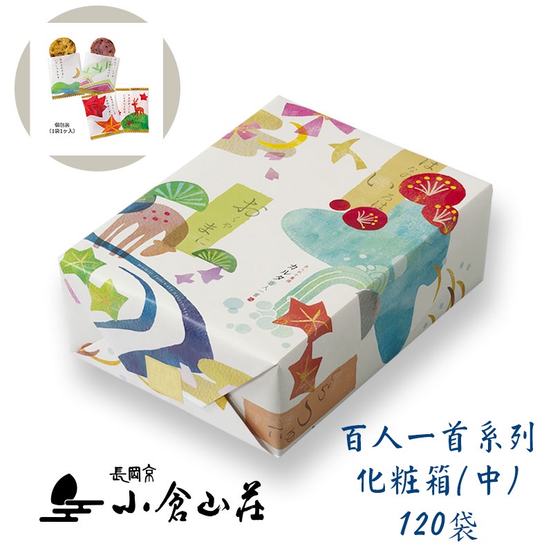 Hao現貨 日本空運 長岡京小倉山莊百人一首綜合仙貝經濟包裝米菓單顆包裝分享包禮盒 蝦皮購物