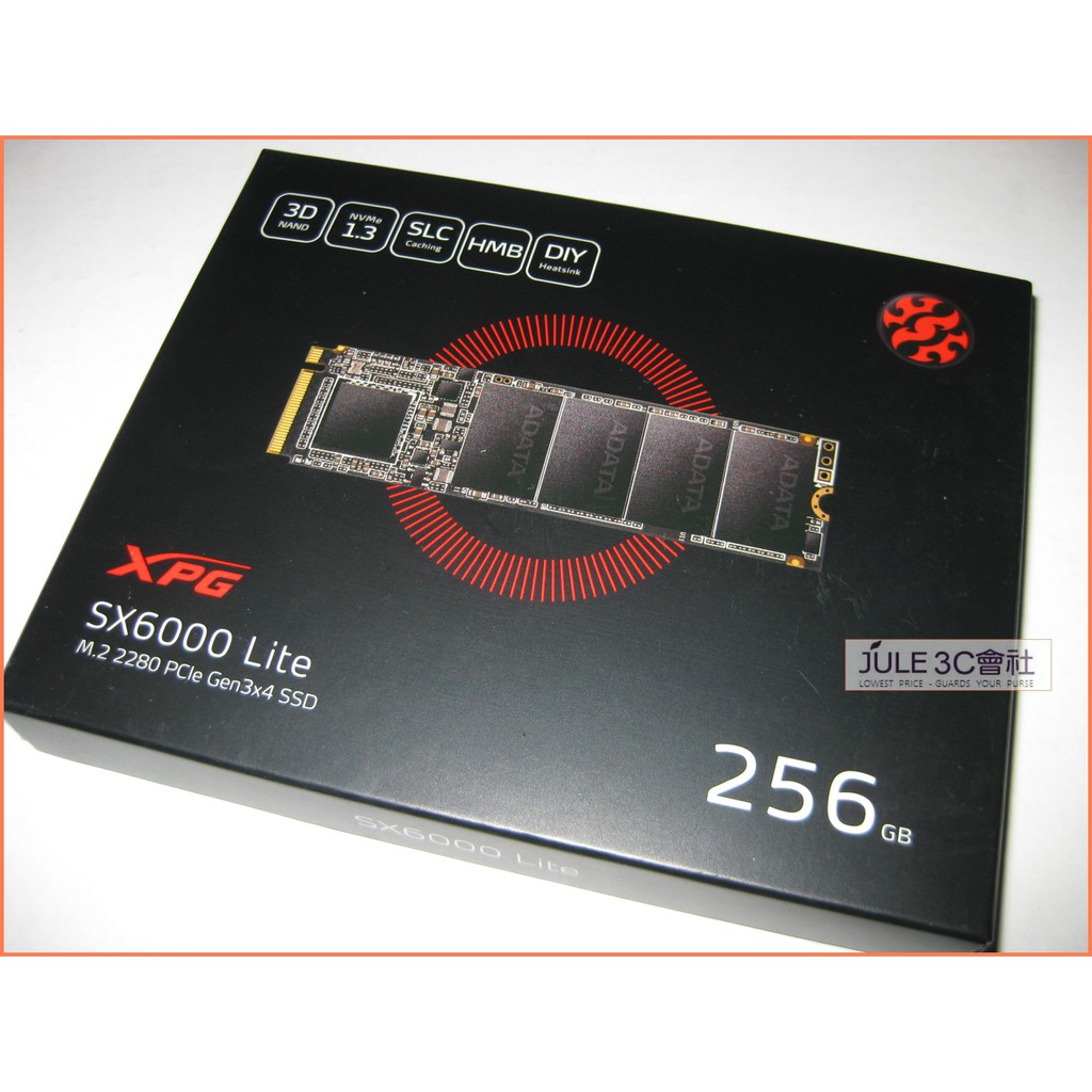 JULE 3C會社-威剛A-DATA XPG SX6000 Lite 256G M.2/2280/全新/SSD 固態硬碟