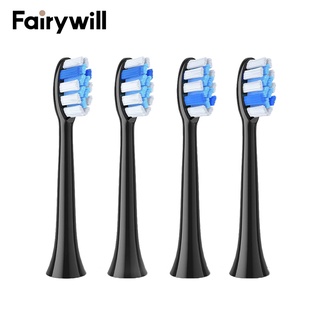 Fairywill 電動聲波牙刷頭 4 個 適用於 P11 T9