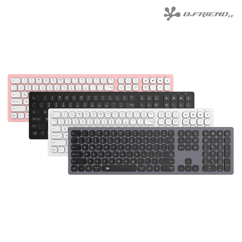 【雙11特選】B.Friend RB730 無線 雙模 智能 鍵盤 2.4G 藍牙 注音靜音 剪刀腳 (送鍵盤膜)