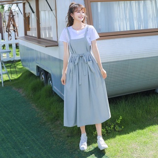 背帶裙子少女夏裝新款森系甜美連衣裙套裝