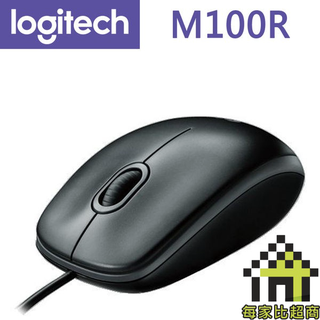 羅技 M100R (黑/白) USB 有線滑鼠 Logitech 光學滑鼠 【每家比】