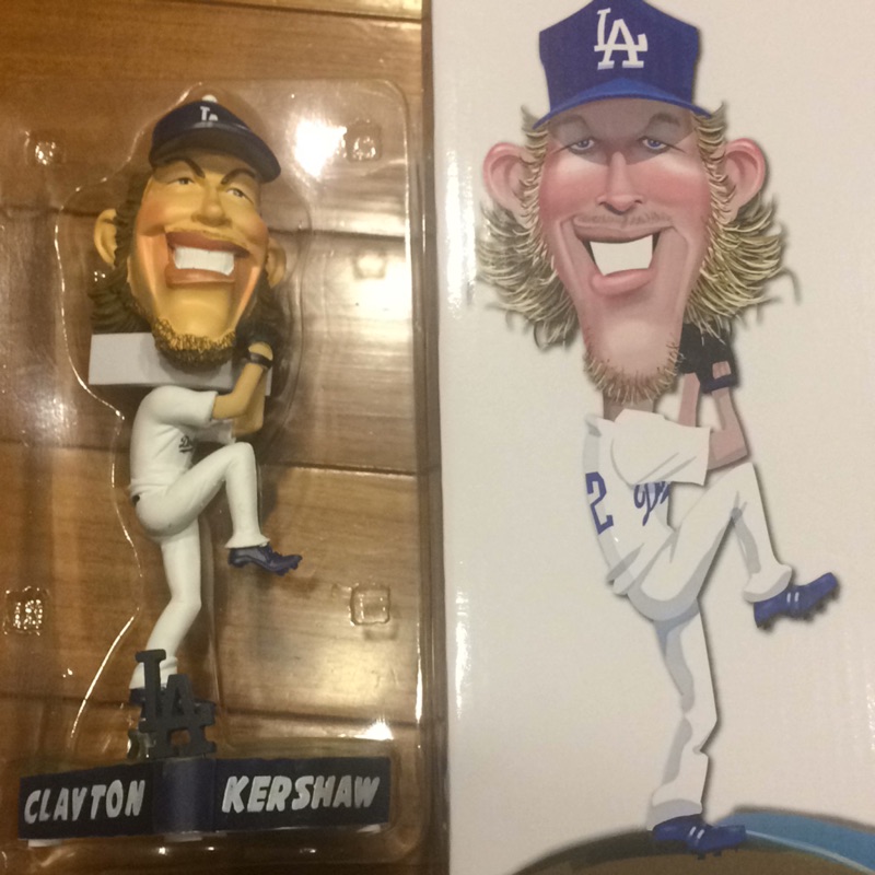 MLB漫畫版洛杉磯道奇隊Kershaw 科蕭限量搖頭娃娃公仔 非Qman