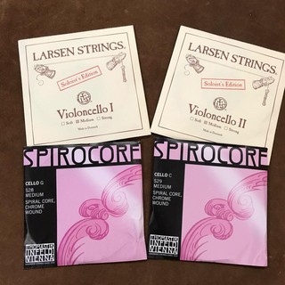 {鈺聲國際弦樂器}LARSEN Solo 中張 (A+D) Spirocore MediumS28G+S29C 大提琴弦