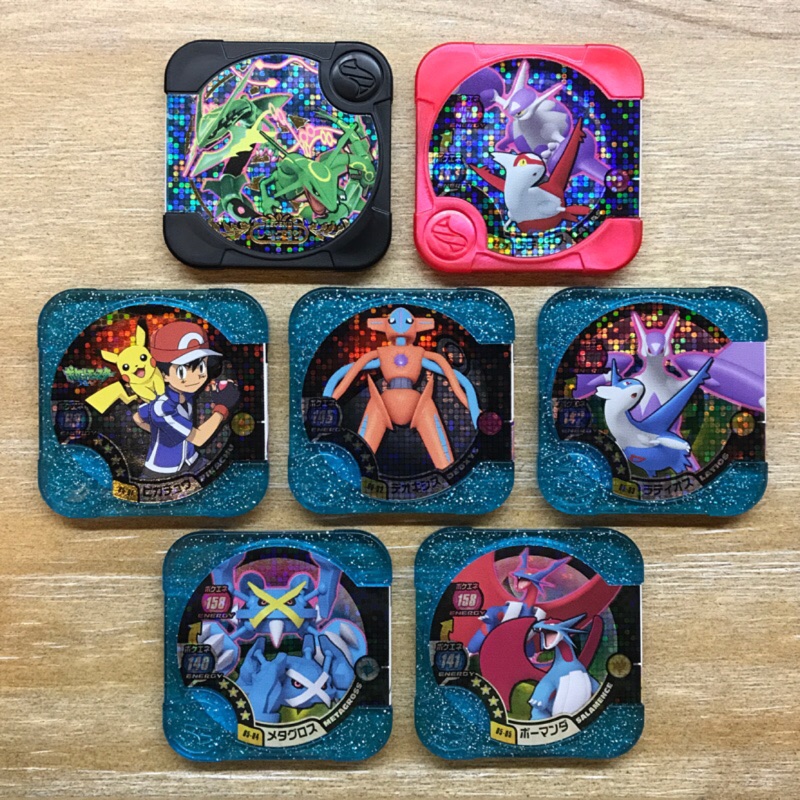 快來收藏！神奇寶貝 Pokémon Tretta 第6彈 黑卡裂空座+隱藏拉帝亞斯+4星掌門級別 全套共7張