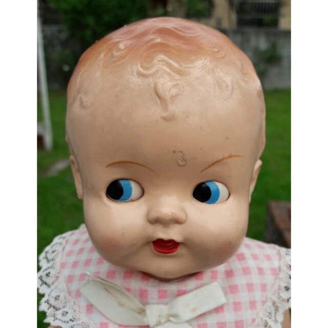 古董斜眼丘比特硬塑料娃娃