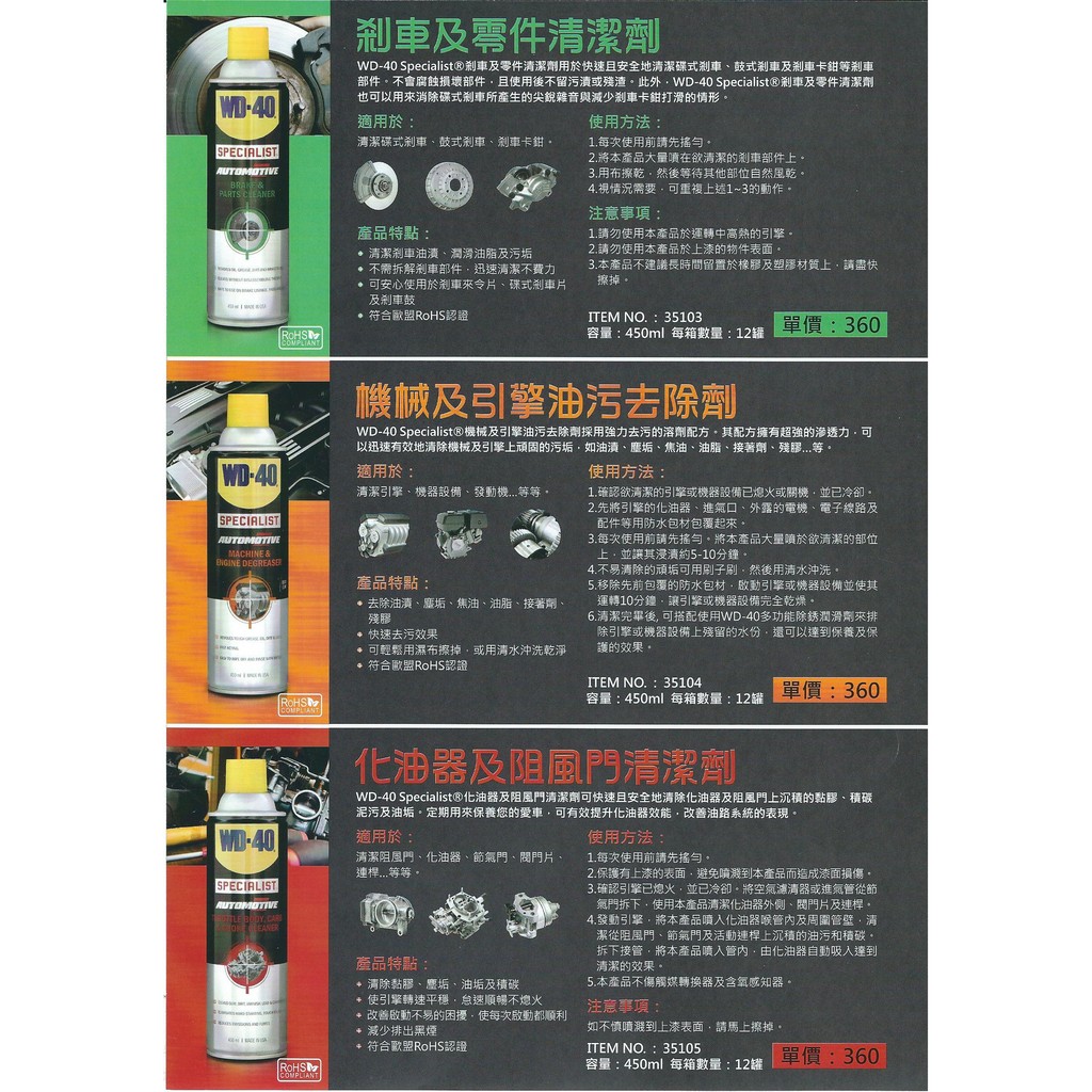 淘五金-WD-40 Specialist系列 煞車及零件清潔劑 歐盟無毒認證 碟煞、鼓式剎車及卡鉗清潔 無腐蝕