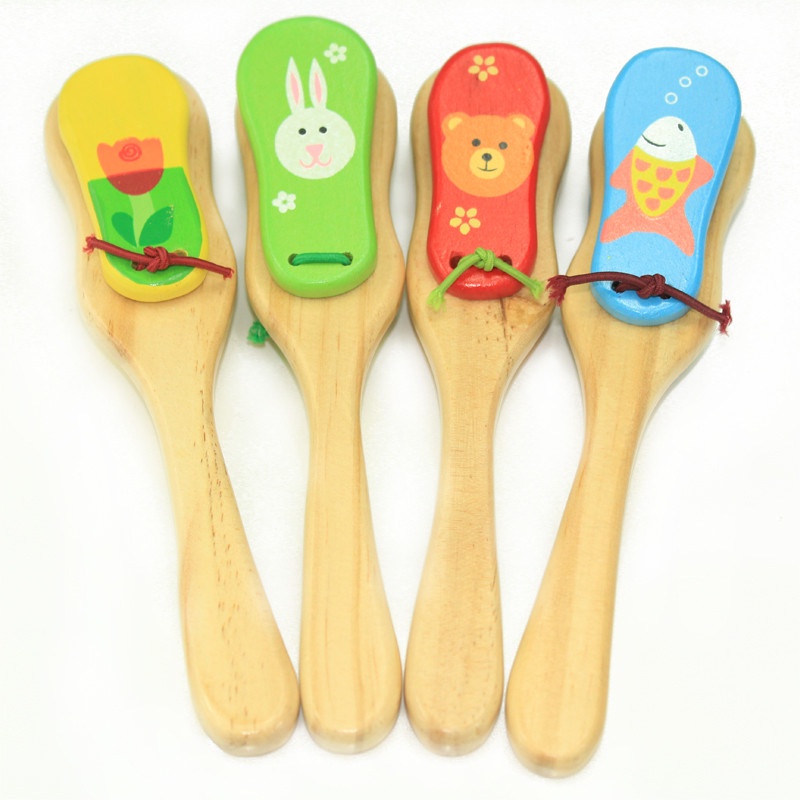 木製 長柄響板 / 奧爾夫 樂器 / 早教教具 / 兒童樂器 【國王皇后】