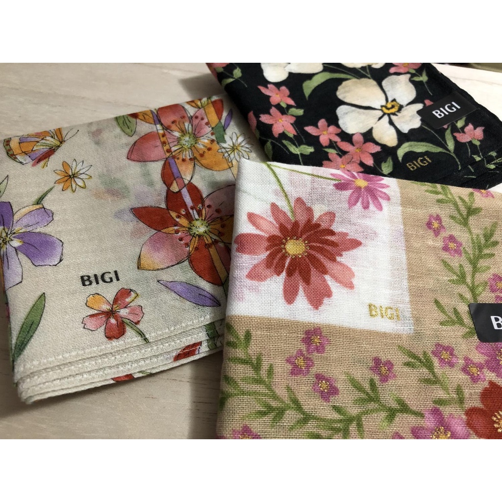 日本名牌手帕手絹 BIGI /ANNA SUI /ATSUKO MATANO100%純棉 日本製 手帕 大方巾 高雅質感