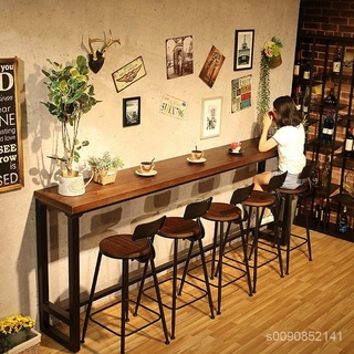 BENNY商城森納吧檯桌椅實木鐵藝家用客廳隔斷奶茶店咖啡廳甜品店酒吧茶水間水吧檯休閒吧陽臺高低腳長條桌椅組合