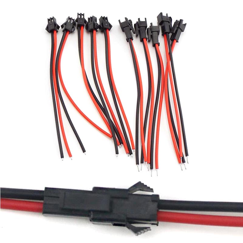 5 對 10 厘米 PVC 連接器電纜 2 針母公 SM 插頭,用於電氣安裝 Led 燈條類型