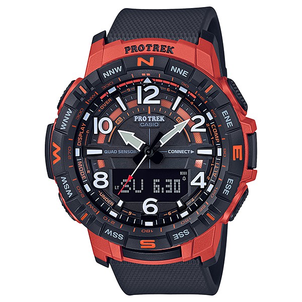 CASIO 卡西歐 PROTREK (PRT-B50-4) 登山錶 戶外四重感應器藍芽運動錶-橘