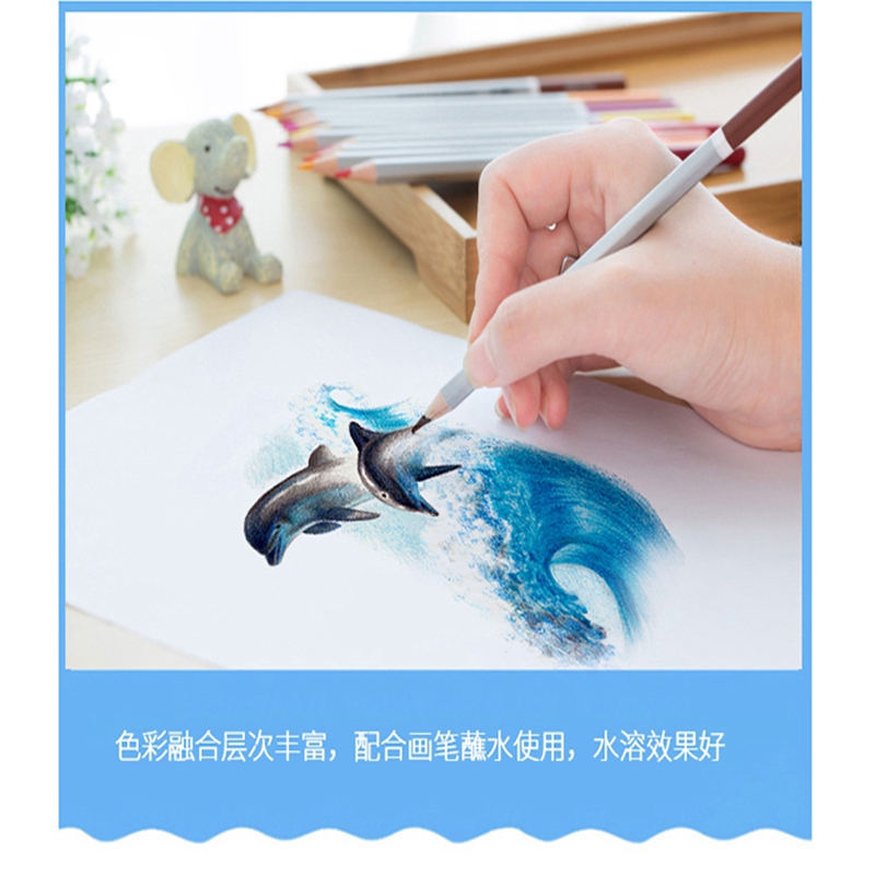 色鉛筆得力水性色鉛筆水溶性彩色鉛筆24色 36色 60色鐵盒水溶性色鉛筆 蝦皮購物