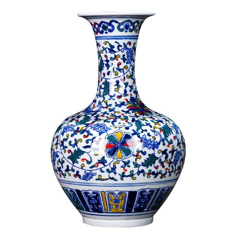 景德鎮陶瓷器仿古手繪斗彩青花瓷花瓶擺件中式客廳家居裝飾品插花 蝦皮購物