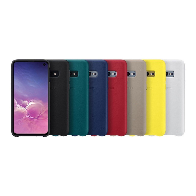 SAMSUNG GALAXY S10 原廠皮革背蓋 灰/白/藍(台灣公司貨）廠商直送 現貨