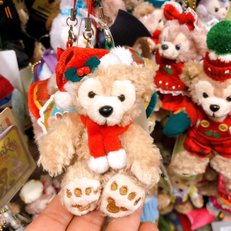 日本海洋迪士尼 Disney 聖誕節限定 絕版品 Duffy 雪莉玫 冬季圍巾毛帽 聖誕老公公 達菲 坐姿吊飾 鑰匙圈