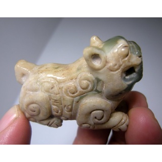 和闐老玉吉祥雄獅02吉祥玉玉獅子老玉古玉