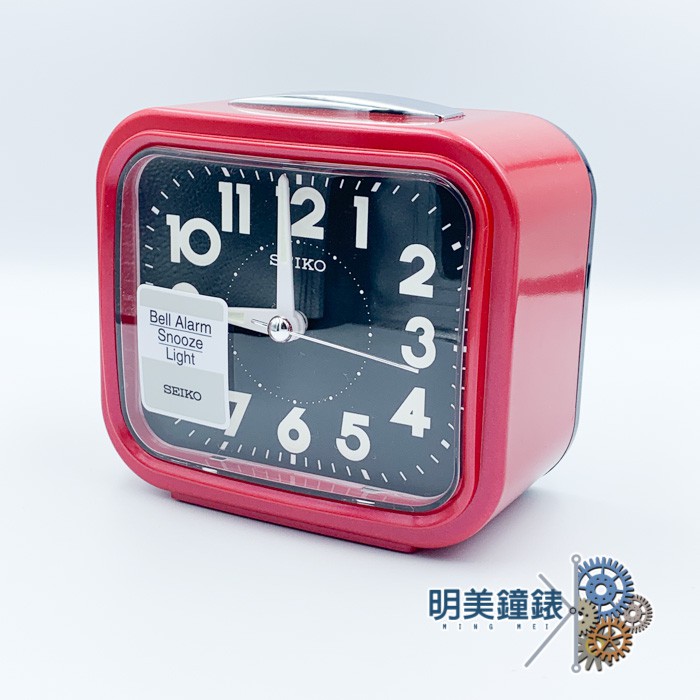 【明美鐘錶】SEIKO精工/鬧鐘/大聲公 滑動式指針鬧鐘(紅X黑)/QHK023/QHK023R