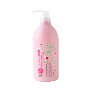 日本 熊野油脂 櫻花胺基酸修護二合一洗髮精 1000ml 洗髮精 洗髮 櫻花洗髮乳