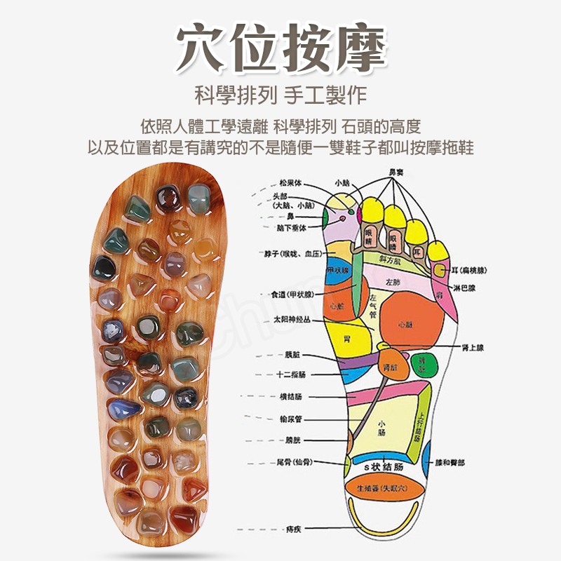 天然鵝卵石瑪瑙石腳底穴道按摩鞋指壓拉筋鞋舒緩按摩鞋養身玉石居家涼拖鞋健康保健鞋 蝦皮購物