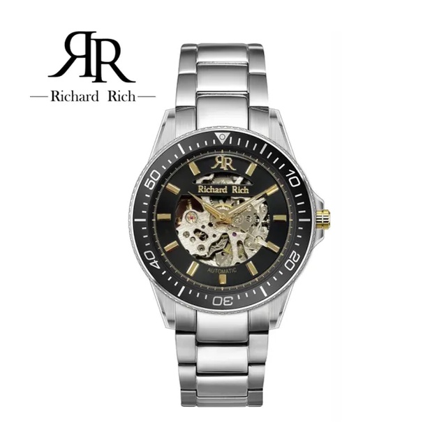 【RICHARD RICH】尊尚系列自動機械不鏽鋼腕錶-銀黑 快速出貨