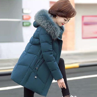 中老年羽絨棉服女40歲50媽媽秋冬裝外套短棉衣中長款老年人小 厚大衣