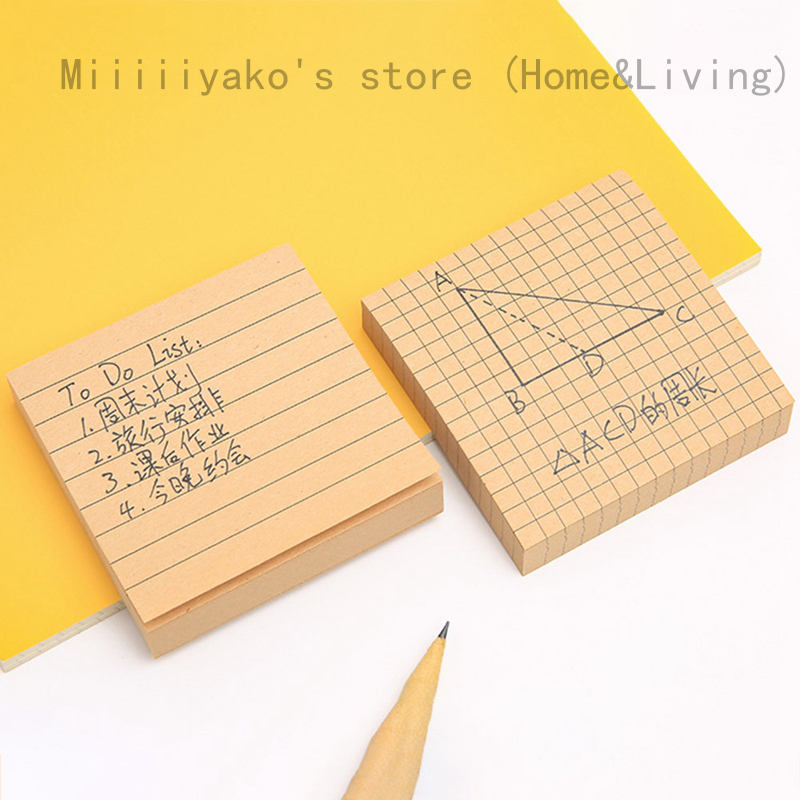 Miiiiiyako S Store 家庭和生活 簡單牛皮紙橫線尿便箋簿 正方形留言便箋 N次便簽 蝦皮購物